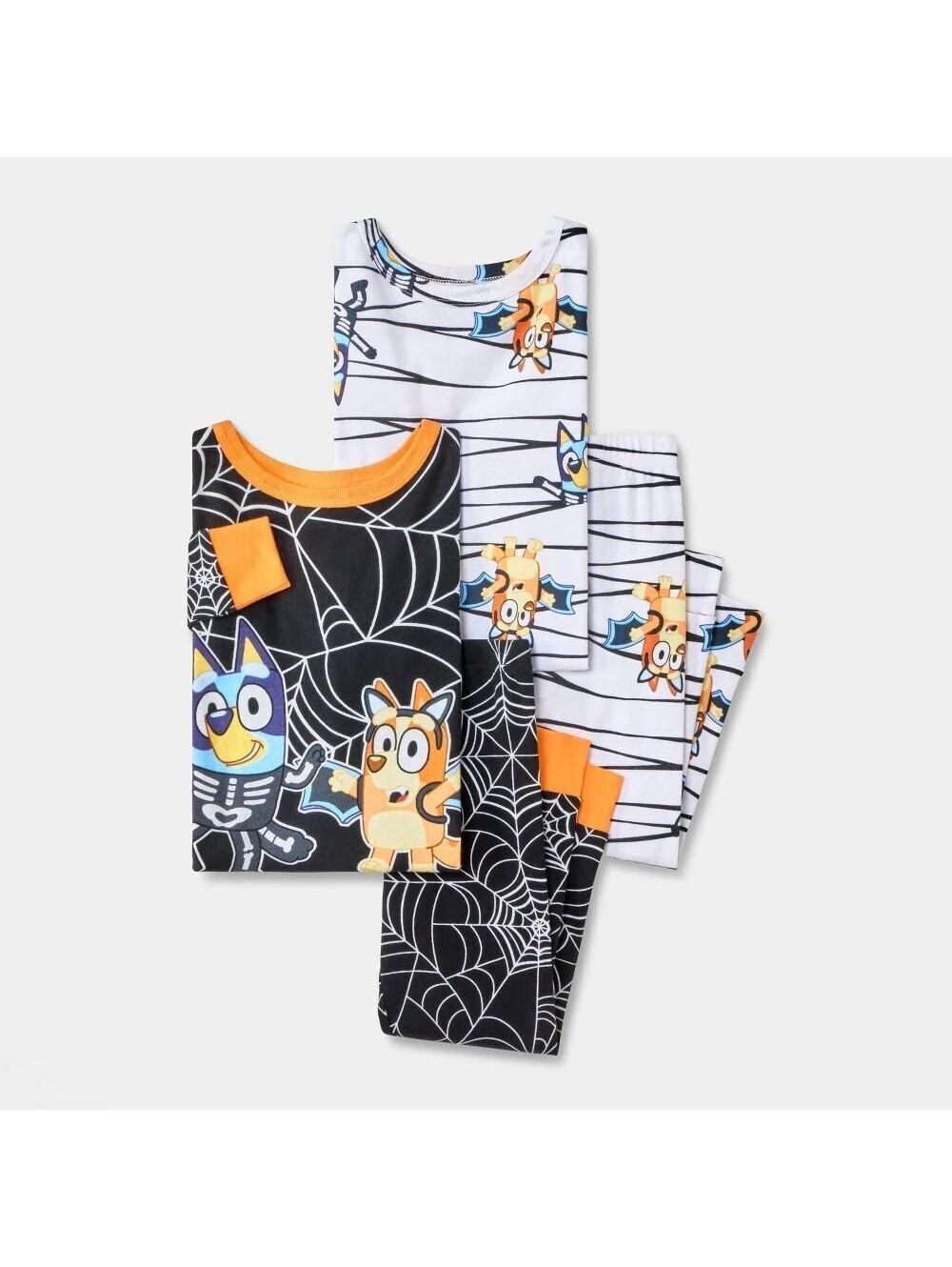 Toddler Boys' 4pc Bluey Cotton Long Sleeve Halloween Pajama Set - 12M